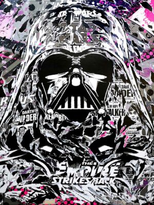 DARK SIDE OF VADER technique mixte sur toile 120x120 by Jo Di Bona 2022 - Collection privée